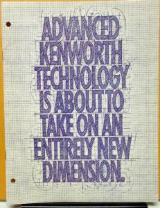 1987 Kenworth Truck Advanced Technology About Take New Dimension Sales Brochure