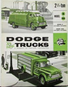 1955 Dodge Truck Model K & KMA Stake Tractor COE 2 & One Half Ton Sales Folder