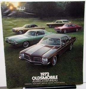 1972 Oldsmobile Dealer Color Sales Brochure Toronado 98 88 Cutlass Wagon 442