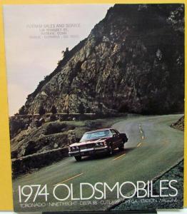 1974 Oldsmobile Dealer Prestige Sales Brochure Toronado 98 88 Cutlass Wagon