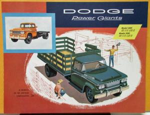 1958 Dodge Truck Models 400 & 500 Tractor COE Stake Color Sales Folder Original