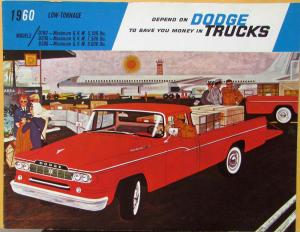 1960 Dodge Pickup Wagon Stake Panel Low Ton Trucks D Series Sales Brochure Orig
