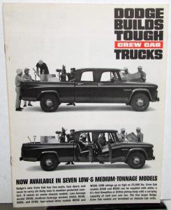 1963 Dodge Crew Cab Truck G & W Series Low & Med Ton Sales Brochure Original