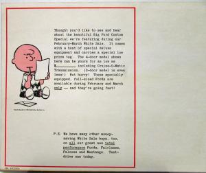 1965 Ford Custom Special Full Size Postcard Charlie Brown Peanuts