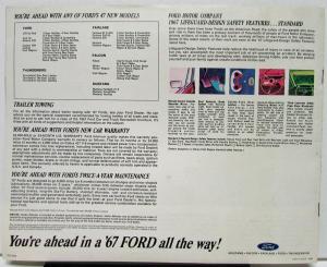1967 Ford Full Line Sales Brochure Mustang Falcon Fairlane Full Size Thunderbird
