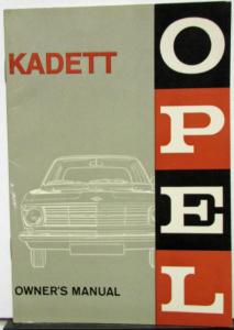 1966 Opel Kadett Owners Manual Original By Buick