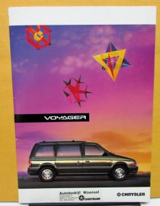 1990s Chrysler Foreign Dealer Voyager Van Sales Brochure Dutch Text Holland