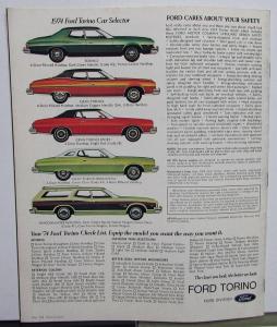 1974 Ford Torino Sales Brochure Gran Torino Sport Brougham Wagonmaster Wagon