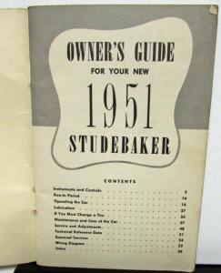 1951 Studebaker Land Cruiser Owners Manual Guide Original