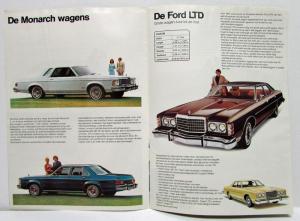 1975 Ford Mustang Monarch LTD Torino Cougar Europe Dutch Text Sales Brochure