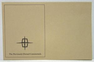 1970 The Previously Owned Lincoln Continentals Sales Folder