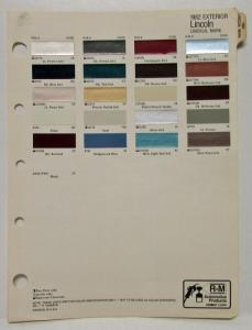 1982 Lincoln Continental Mark Paint Chips by R-M Automotive Products
