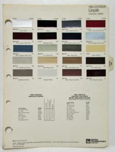 1985 Lincoln & Mark Paint Chips by R-M Automotive Products