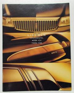 1995 Lincoln Continental Mark VIII Town Car Sales Brochure Revised