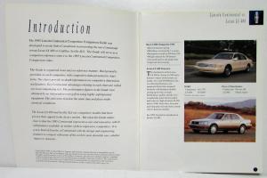 1995 Lincoln Continental Competitive Comparison Guide for Sale Consultants