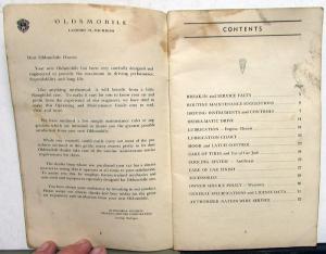 1947 Oldsmobile Owners Manual Operating & Maintenance Guide Original Rare