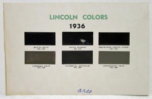 1936 Lincoln Colors Paint Chips by Arcozon