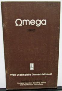 1980 Oldsmobile Owners Manual Omega Models Care & Operation