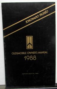 1988 Oldsmobile Owners Manual Toronado Trofeo Models Care & Operation