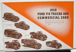 1939 Ford V8 Trucks & Commercial Cars 95 85 60 HP Sales Brochure Orig 7052 12 38