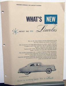 1951 Whats New About the Lincolns Sales Brochures for Salesmen