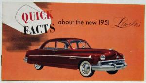 1951 Lincoln Quick Facts Sales Brochure