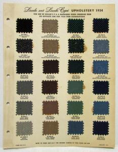 1954 Lincoln and Lincoln Capri Upholstery Swatches