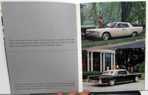 1965 Lincoln Continental Sales Brochure Americas Most Distinguished Motorcar