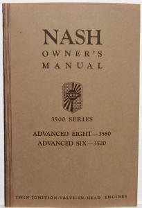 1935 Nash Series 3500 Owners Manual Care & Operation Advanced Eight & Six