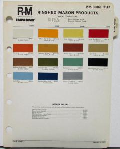 1975 Dodge Truck RM Rinshed Mason Inmont Paint Chips Sheet Original