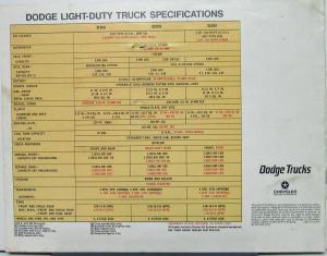 1971 Dodge Pickup D100 200 300 Adventurer Custom Utiline Truck Sales Brochure