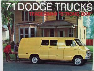 1971 Dodge Tradesman Van & Maxi B 100 200 300 Strong Box Sales Brochure Original