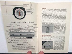 1955 Lincoln Owners Manual Care & Operations Maintenance Original