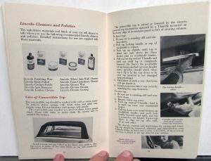 1955 Lincoln Owners Manual Care & Operations Maintenance Original