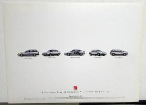 2001 Saturn S Series Sales Brochure and Suggested Retail Pricing Sheet Original