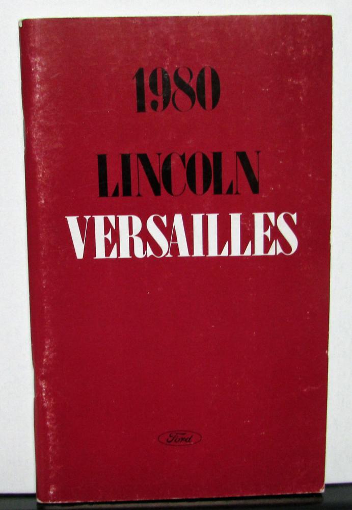 1980 Lincoln Versailles Owners Manual Care & Operation Original