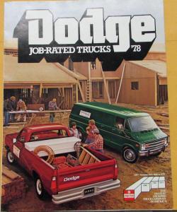 1978 Dodge Job Rated Trucks Pickups Tradesman Handyvan Color Sales Folder Orig
