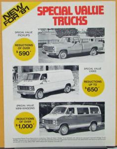 1981 Dodge Special Value Trucks Vans CANADIAN Sales Folder Original