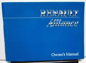 1986 AMC Renault Alliance Owners Manual Care & Operation