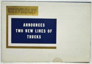 1937 Chevrolet Announces Two New Lines of Trucks Sales Folder