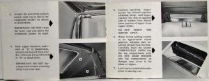 1965 GM Convertible Top Owners Manual Care & Operation Impala Electra Catalina