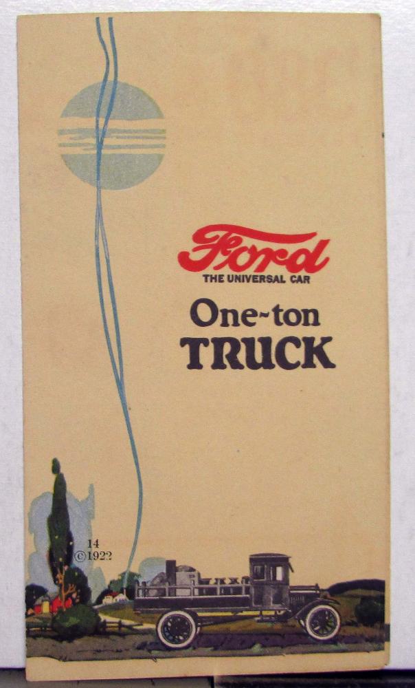 1922 Ford One Ton Truck Sales Brochure Leaflet ORIGINAL Color