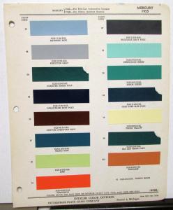1955 Mercury Color Paint Chips Leaflet Ditzler Original