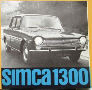 1962 to 1968 ? SIMCA 1300 FRENCH Text Sales Folder Original