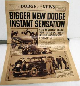1934 Dodge News Magazine Bigger New Instant Sensation