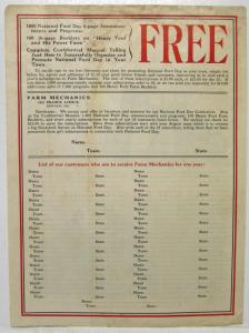 1922 Farm Mechanic National Ford Day Announcement Marketing Material to Dealers