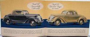 1936 Ford V8 Sales Brochure DeLuxe Coupe Sedan Touring Cabriolet Touring