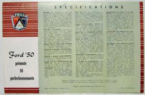 1950 La Ford Presente 50 Perfectionnements Sales Folder Belgium Mkt French Text