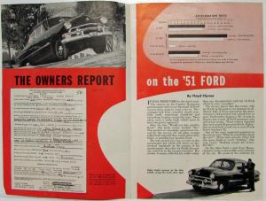 1951 Ford Popular Mechanics Magazine Article Reprint April