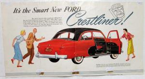 1950 Ford Crestliner Mailer Sales Folder Brochure Model Introduction